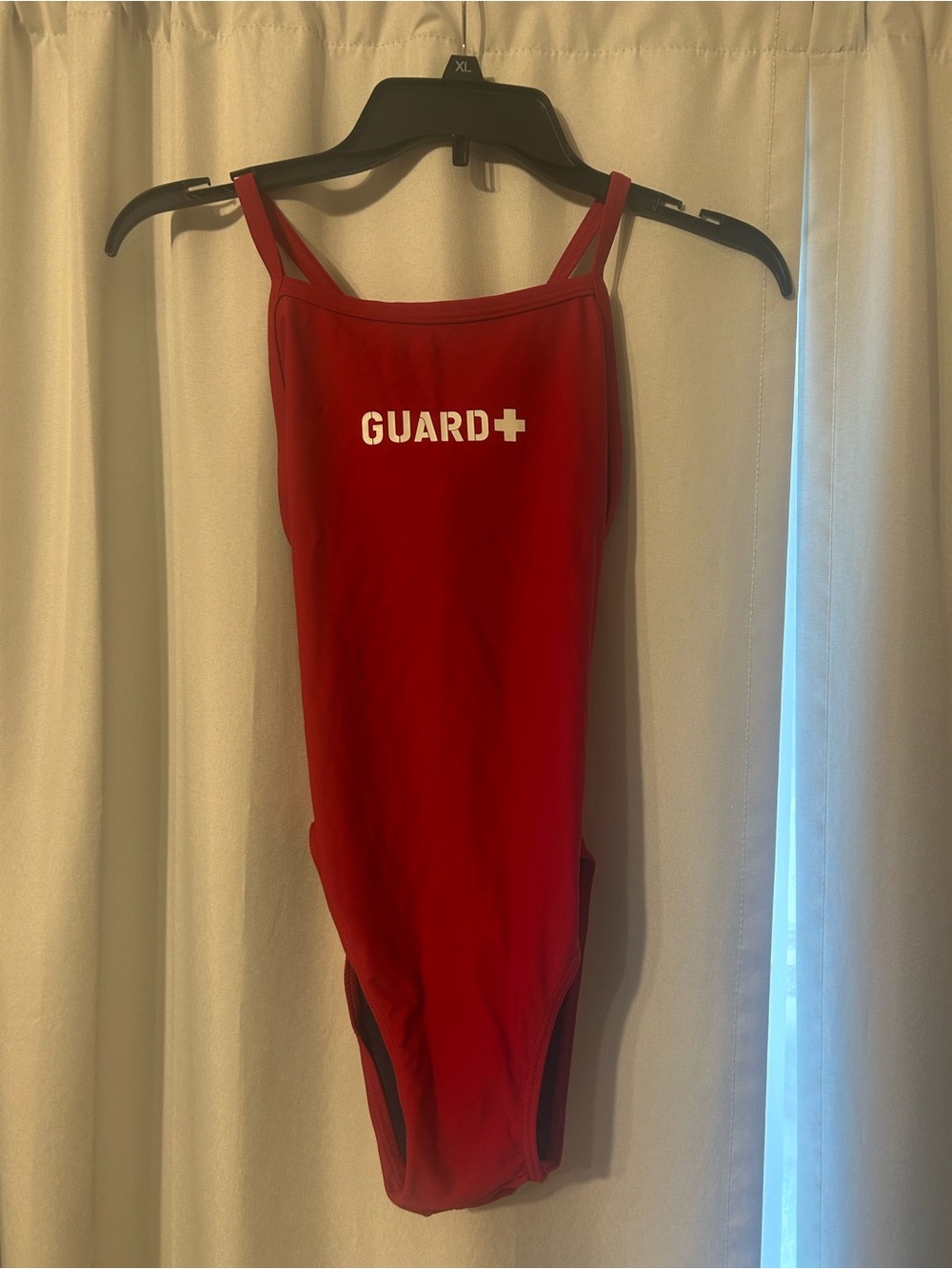 Red 'GUARD' One-Piece Swimsuit
